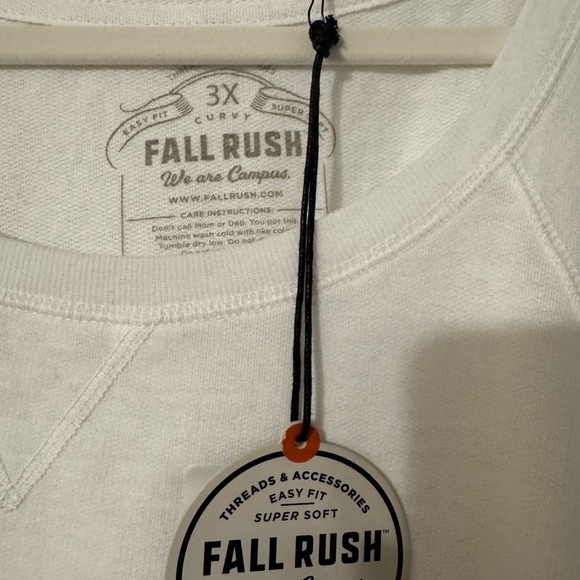 Fall Rush White Sweatshirt 3X - Picture 2 of 3